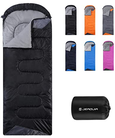 Schlafsack für Erwachsene, Rucksackreisen, leicht, wasserdicht, für kaltes Wetter, für Damen, Herren, Jugendliche, für warmes Camping, Wandern, Outdoor, Reisen, mit Kompressionsbeuteln (1,35 schwarz)