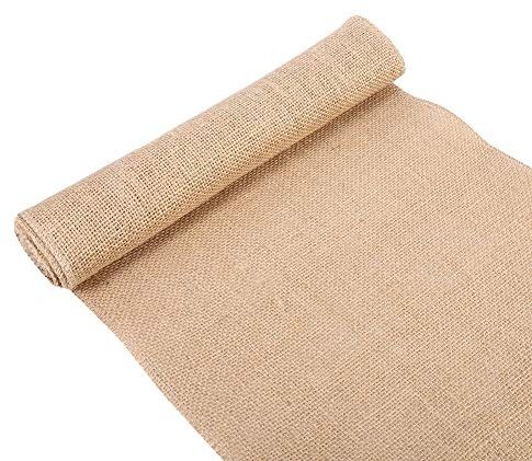 GOTOTOP Tischläufer aus Jute, Vintage, Rolle aus Jute, genäht, Rand, Tischdekoration, Hochzeit, für Weihnachten, Hochzeitsfeier (30 cm x 2 m)