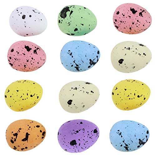 PRETYZOOM 100St. Bunt Styroporeier Ostereier Schaum Eier Styropor Kugeln Ei Figur Modell Deko Eier Vogel Nest Eier DIY Basteln Kinder Spielzeug Ostern Party Tisch Dekoration Foto Requisiten