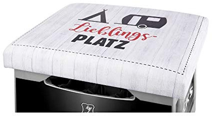 Rostalgie Kunststoff Sitzpolster Aufsatz für Getränke- / Bierkisten mit Sprüchen Geschenkartikel Männergeschenke (Kunststoff, Lieblingsplatz)