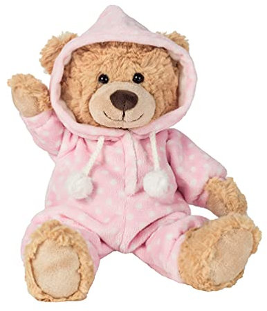 Teddy Hermann 91386 Teddy-Bär Schlafanzugbär rosa 30 cm, Kuscheltier, Plüschtier