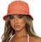 Sydbecs Fischerhut für Damen und Herren, wendbare Baumwolle, Sommer-Sonne, Strandmütze, einfarbiger Stil, A-Orange, Einheitsgröße