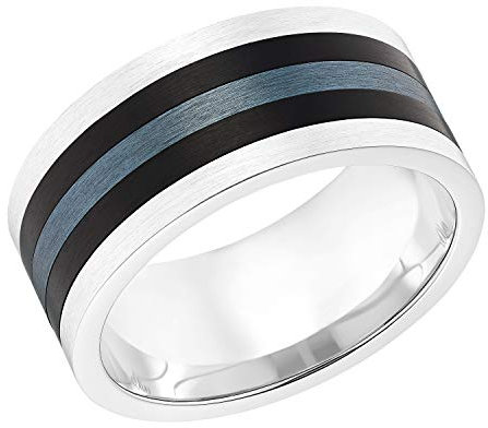 s.Oliver Ring Edelstahl Herren Ringe, Silber, Kommt in Schmuck Geschenk Box, 2031517