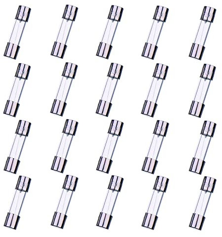 HUAREW F1.6AL250V 20 Stück 5x20mm flinke Glass icherung 1,6A 250V 0,2x0,78 Zoll zeitverzögerte Sicherung (Packung mit 20 Stück)