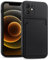 CoolGadget Card Case für iPhone 12, TPU Schutzhülle mit Kartenfach und erhöhtem Kantenschutz, Schwarz