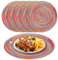 NAKIHOUSE Tischsets Abwaschbar Rund Geflochten Tischset 6er Set, 38cm Rund Platzsets Abwischbar, rutschfest, Hitzebeständig Schmutzabweisend Platzdeckchen für Hochzeit, Restaurant, Küche