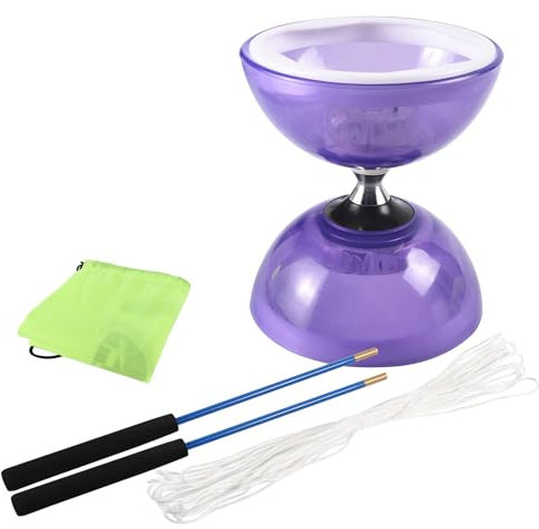 Jouet Yoyo Diabolo à Triple roulement avec Poteau Professionnel, gobelets Transparents durables