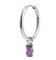 ORECCHINO A CERCHIO CON CRISTALLO BAGUETTE VIOLA PENDENTE ACCIAIO 2or0090-p