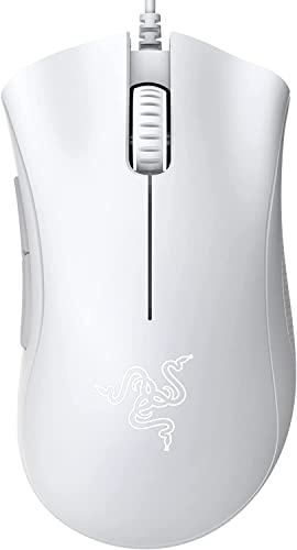 Razer DeathAdder Essential Gaming-Maus: 6400 DPI optischer Sensor, 5 programmierbare Tasten, mechanische Schalter, gummierte Seitengriffe, Quecksilberweiß