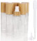 COSIDEA 6 pcs Empty 2oz /60ml bamboo lid clear glass spray bottle with fine mist despenser head for liquid perfume toiletries containers, toner bottles