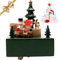 LONEEDY Holz Spieluhr Weihnachten Schneeflocke Dekoration Elch Custom Exklusives Spielzeug Geschenke für Jungen und Mädchen Rotation Handwerk (Grün)