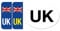 stika.co Pair of Road Legal United Kingdom Symbol Car Reflective Vinyl Stickers, Number Plate Decal for European Roads After Brexit - UK Flag Stickers - 1 Pair (Front + Back) + UK Oval