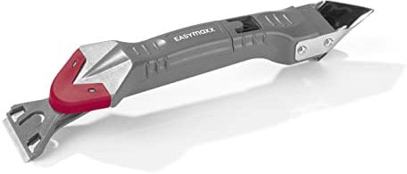 EASYmaxx Silikonentferner 5in1 | Werkzeug-Set | Fugenspachtel | Fugenmesser | Fugenglätter | Silikonabzieher für Silikon- und Acrylfugen [grau-rot]