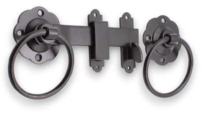 Infinity Decor Quality Metal Ring Gate Latch Set Large Black Door Garden Catch Screws