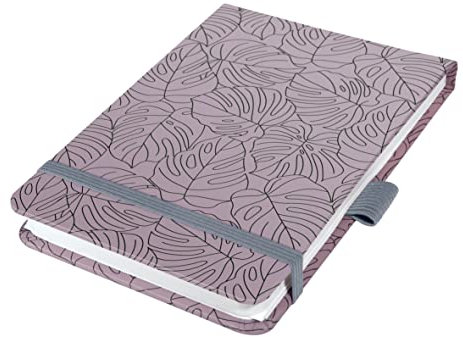 SIGEL JN352 Notizblock A6+, dotted, Jolie Lilac Monstera, Hardcover, 79 Blatt, aus nachhaltigem Papier