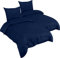 Utopia Bedding Bettwäsche 135x200 4teilig - Mikrofaser 2 Bettbezug 135x200 cm + 2 Kissenbezüge 80x80 cm - Marineblau
