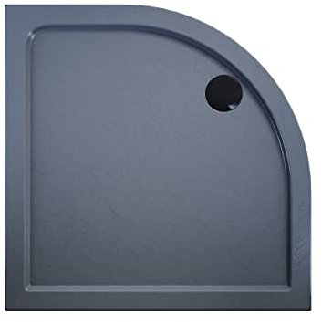 ELEGANT Grey 900 x 900 x 40 mm Quadrant Stone Tray for Bathroom Shower Enclosure Corner Glass Door Waste Trap