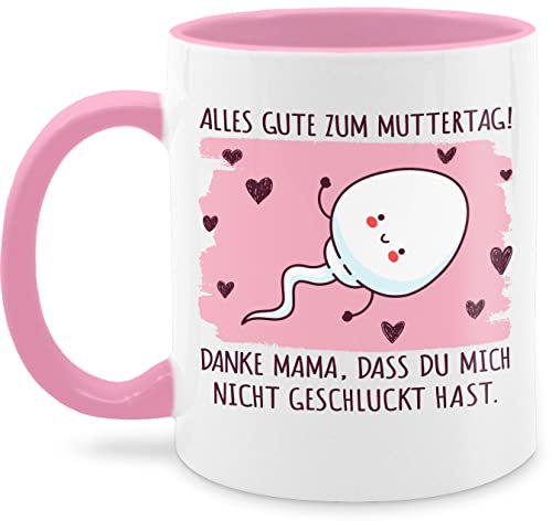 Tasse Tassen 325ml - Muttertag - Danke Mama nicht geschluckt hast - Sperma Witzig - 325 ml - Rosa - muttertagsgeschenke muttertagsgeschen das du mich groß muttertagsgeschenk mamatags geschenk dass