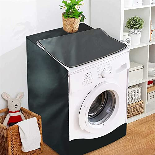 Highdi Washing Machine Cover Waterproof, Washing Machine Covers Indoor with Zipper Sunscreen & Dustproof Washer Protection (60x60x88cm,Black)