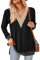iChunhua Long Sleeve V Neck Going Out Tops Women Sexy Ladies Sweatshirts Size 12 Black M