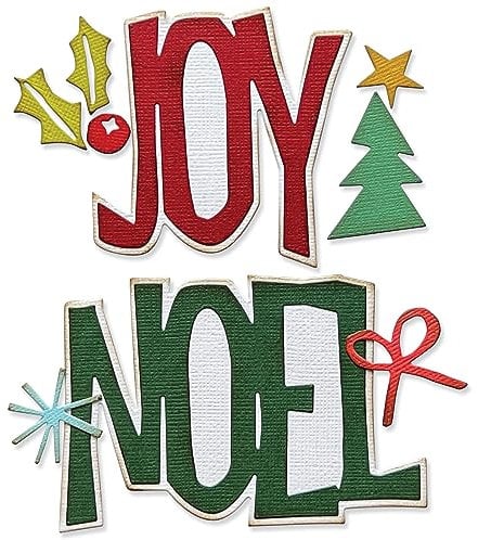 Sizzix Thinlits Die Set 11PK Big Tidings by Tim Holtz | 666330 | Metal, Wafer-Thin Cutting Dies for Scrapbooking, Embossing, Journalling