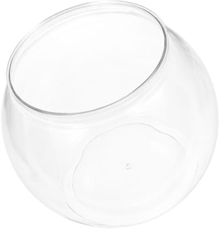 Beaupretty Aquarium Transparent en Plastique 5.12X5.12X4.53 Pouces Bol À Poissons pour Petits Poissons Décoratif Réservoir pour Bureau Et Maison