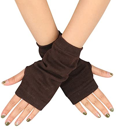 Fingerlose Handschuhe Damen Thermo Touchscreen Stulpen Arm Winterhandschuhe Warm Y2K Armstulpen Pulswärmer Schwarz Winter Teenager Mädchen Handstulpen