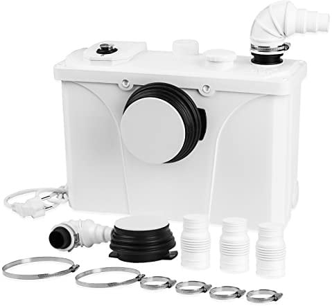 Fiqops Impianto di sollevamento Lavatrice, 700 W, 190 l/min, pompa per acqua sporca, pompa per feci con 4 ingressi, pompa domestica per doccia, vasche da bagno, lavabo, lavatrice lavastoviglie