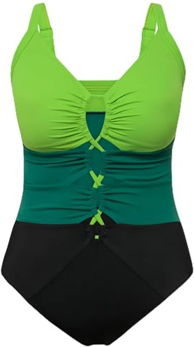 Ulla Popken, Damen, große Größen, Badeanzug Lisa, Colourblock