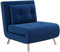 HOMCOM 3 in 1 Schlafsessel, Schlafsofa mit Bettfunktion, Verstellbarer Rückenlehne, Klappbarer Einzelsofa mit Lendenkissen, Samtoptik Liegestuhl für Wohnzimmer, Blau