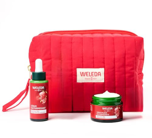 WELEDA - TROUSSE VISAGE GRENADE MACA - Crème de Jour + Sérum raffermissant - Soin anti-âge raffermissant pour les femmes dès 40 ans - Réduit les rides et raffermit - NATRUE* - Vegan*** - 40+30 ml