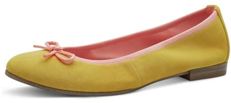 Tamaris Damen Klassische Ballerinas, Frauen Flats,Comfort Lining,TOUCHit-Fußbett,Slip-ons,klassisch elegant,Ballerinen,Yellow Comb,36 EU