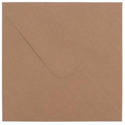 Florence Briefumschläge Kraft - 120 gms - Selbstklebende Umschläge Ohne Fenster - für Briefpapier, Karten Basteln, Einladungen und Postkarten - 14 x 14 cm