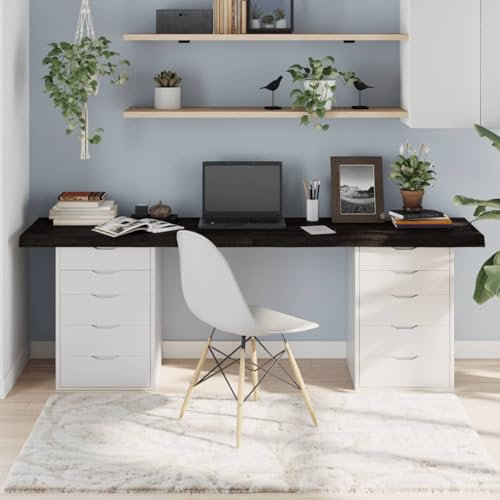 Juroupi Tischplatte Schreibtischplatte Table Top Gartentischplatte Tischplatte 200x60x(2-6) cm Massivholz Eiche Behandelt