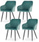 CLIPOP Esszimmerstühle 4er Set, Küchenstuhl Samt Bezug Wohnzimmerstuhl Polsterstuhl mit Armlehne Metallbeine Polstersessel Stuhl für Esszimmer Wohnzimmer Küche (4, Samt Turkis)