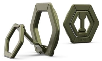 URBAN ARMOR GEAR Magnetring / Halterung / Ständer für magnetische Hüllen [360 Grad drehbar, Aufstellung im Hoch- und Querformat, Starke Magneten] olive