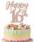 Xsstarmi 1 Pack Happy 16th Birthday Cake Topper Glitter Rose Gold Sweet 16 Fabulous Birthday Cake Pick Decoration for Cheers to 16 Happy 16th Birthday Anniversary Party Cake Decorations