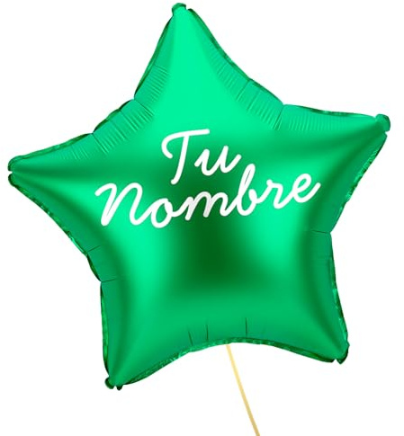 OH YEAH Personalisierter Stern, Grün, 48 cm, personalisierter Name, Helium, personalisierter Ballon, Folienballon, metallischer Stern, personalisiertes Design, wählen Sie Ihren Namen