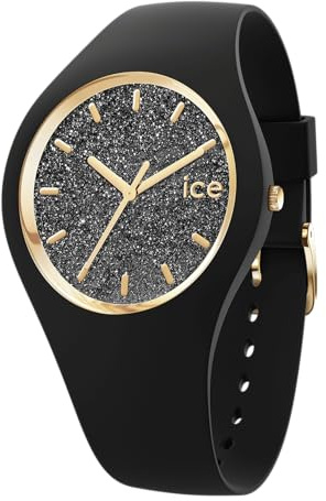 ICE-WATCH - Ice Glitter Black - Montre Noire pour Femme avec Bracelet en Silicone - 024520 (Small 37)