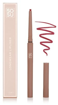 SOSU Cosmetics Lip Liner Longwear Siren - Long-lasting, Intensive Red Lip Liner Pencil with Creamy Texture and Moisturising Formula, Precise Lip Liners, Dramatic Looks