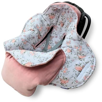Just in Cotton Einschlagdecke Babyschale Kinderwagen Baby Decke - Velours Bambus Decke Autositz Kindersitz - Babydecke Buggy Ganzjahresdecke - für Neugeborenen und Kleinkinder (Cozy Rose)