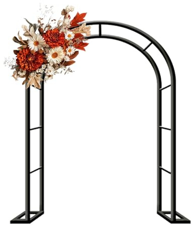 Générique Pergola Jardin Fer forgé Tonnelle Arche de Jardin Exterieur, pour Plantes Grimpantes, Décoration Arche de Mariage, 80cm 140cm 180cm 200cm 240cm 280cm 300cm 350cm(Noir,W120 X H220cm)
