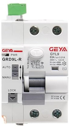 MOUKWLEK Dispositivo di riarmo differenziale GRD9L con 4 Moduli di Controllo Interruttore differenziale Intelligente 2P 40A 63A 0,03A 0,3A 1A(DC12V-AUTO,2P 40A 30mA RCCB)