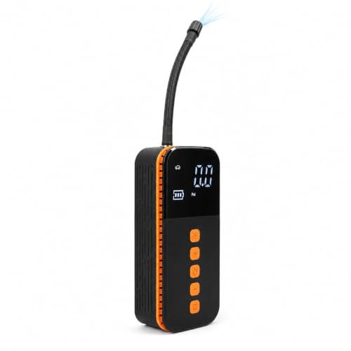 Elprico Tragbarer Reifen Füller, Elektrische Luftpumpe Auto Reifen Pumpe mit Digital Anzeige, Auto Stop und LED-Licht für Autoreiben, Motorrad, Fahrrad, Bälle