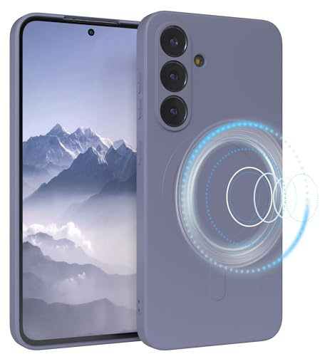 EAZY CASE - Silikonhülle magnetisch für Galaxy S25 FE Hülle Silikon Blau weich stoßfeste Magnet Handyhülle Schutzhülle mit Kameraschutz Dünn Schutz Cover TPU Bumper in Eisblau
