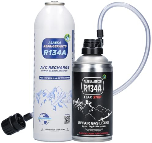 Alaska Refrigerants R134a Bouteille de scellant Noir (uniquement pour climatiseurs vides)
