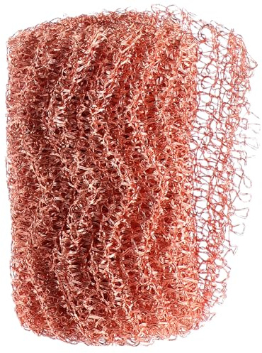 FESTFENDS Copper Mesh Roll Hard to Chew 1 Meter Knitted Construction Copper Wire Mesh for Air and Liquid Filtration Can Be Cut to Size, for Vent and Gap Blocking