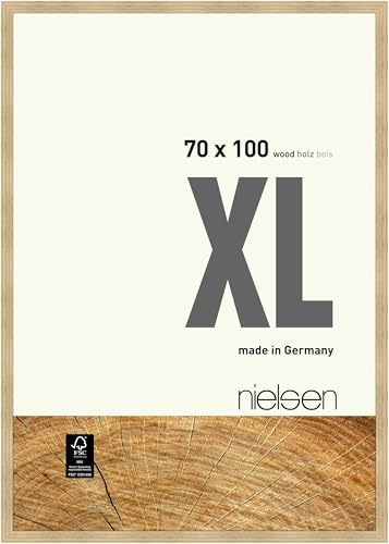 nielsen Holz Bilderrahmen XL, 70 x 100 cm, Hellbraun | Holz Posterrahmen im Hoch- & Querformat zum Aufhängen Hellbraun matt Echtglas