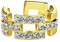 beyoutifulthings Ohr-klemme GLITZERNDE ZIRKONIA VIERECKE clear Ohringe Ohr-ringe Ohr-clip Fake-Piercing Messing Gold