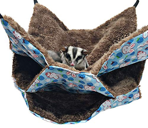 Small Pet Cage Hängematte, Sugar Glider Triple Bed Hängematte Rat Bed Meerschweinchenkäfig Zubehör Bettwäsche Frettchen Tunnel Cave Kleintierbett für Chinchilla Hamster